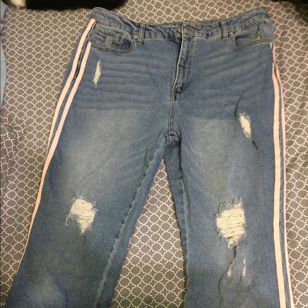 Woman’s striped jeans